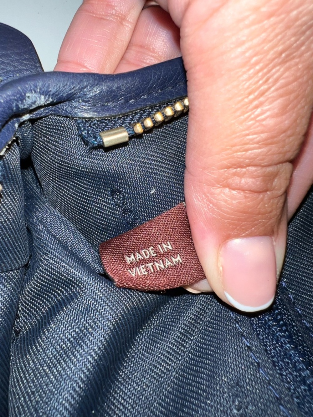 Coach Navy Pebbled Leather Dome Satchel with Gold Hardware - Picture 8 of 12